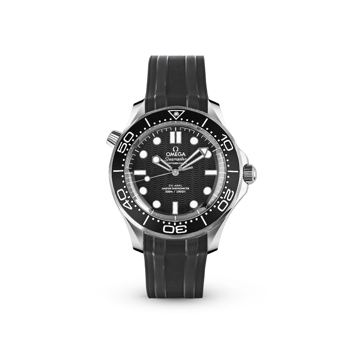 Seamaster Diver 300M 21032422001003 Black Dial, Rubber Strap