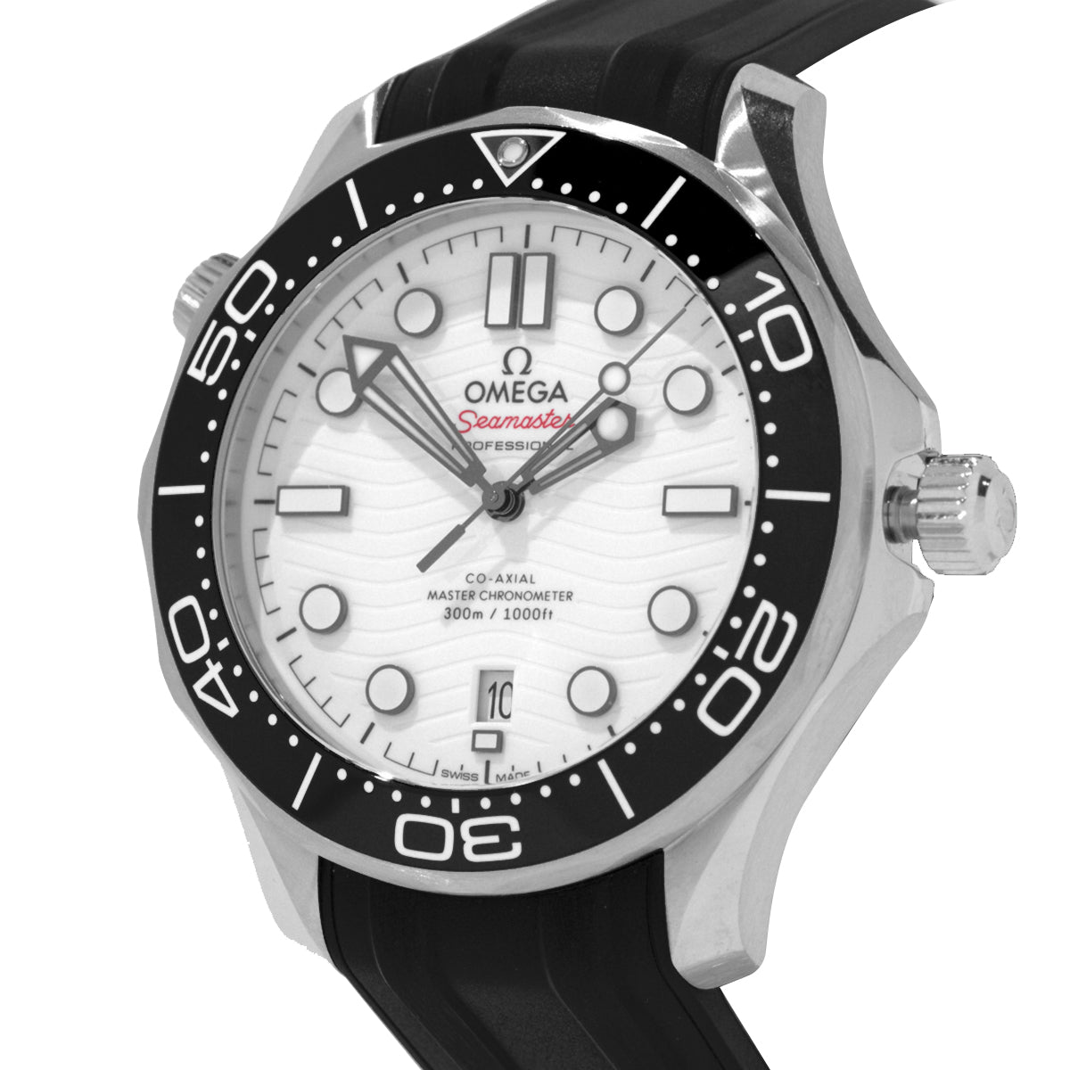 Seamaster Diver 300M 21032422004001 White Dial, Rubber Strap