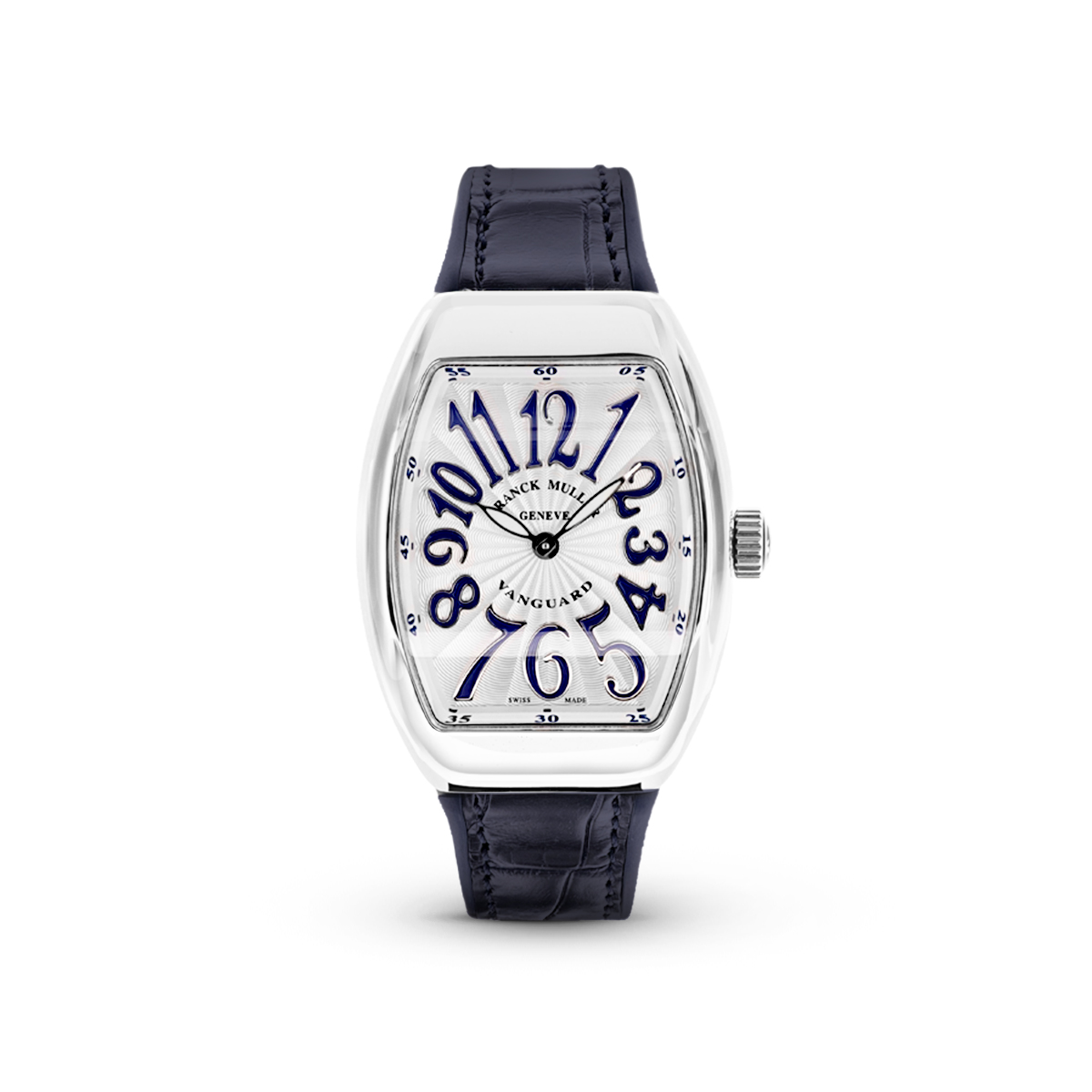 Vanguard V 32 QZ AC.BU (BLC.BU AC) (White Dial, Blue Numbers)-Franck Muller
