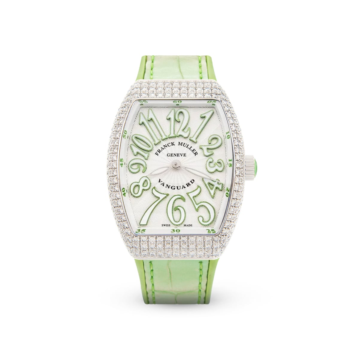 Vanguard V 32 QZ AC.VE (BLC.BLC VE) (White Dial, Light Green Numbers, Medium Aftersetting)