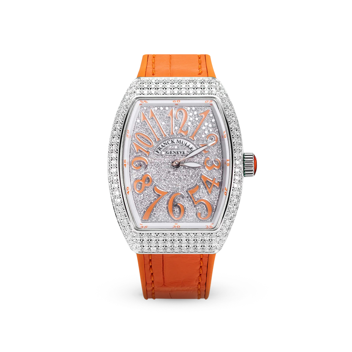 Vanguard V 32 QZ AC.OR (BLC.OR AC) (White Dial, Orange Numbers, Full Aftersetting)