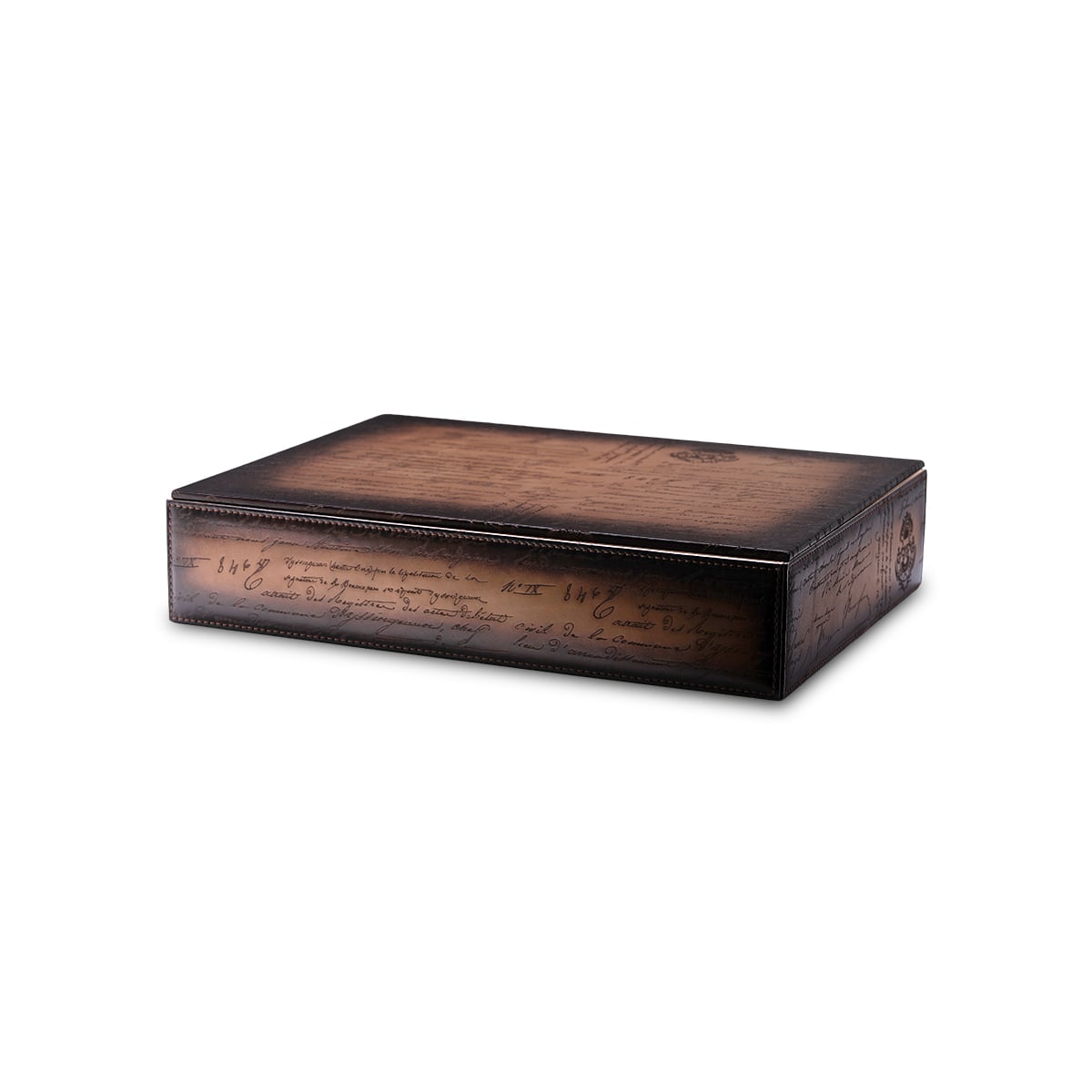 Daily Routines Tray - Parchment Patina Java Brown-Bosphorus