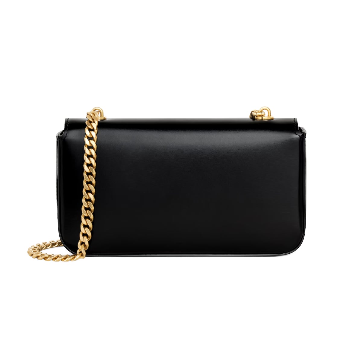 Claude Chain Shoulder Bag Calfskin Leather Black GHW