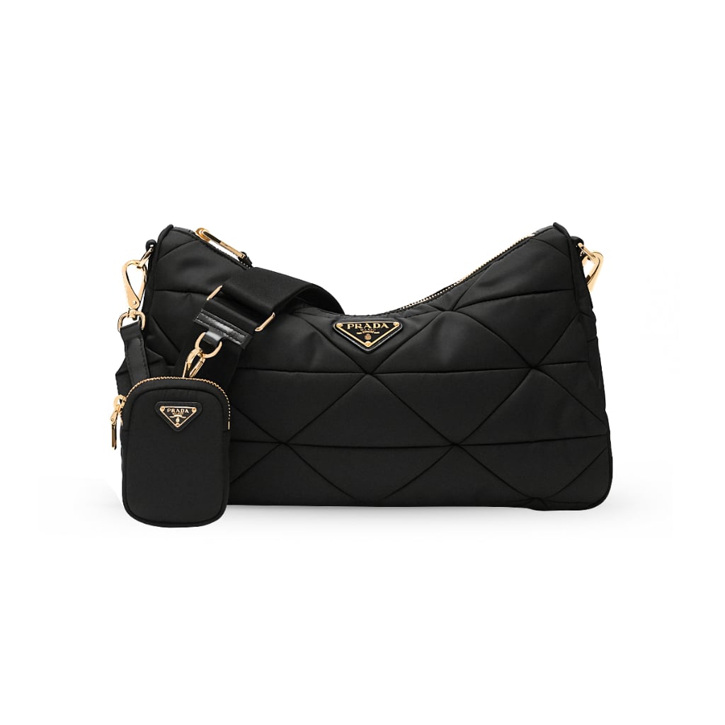 Prada Traveller Large Padded Re-Nylon Shoulder Bag Black Original