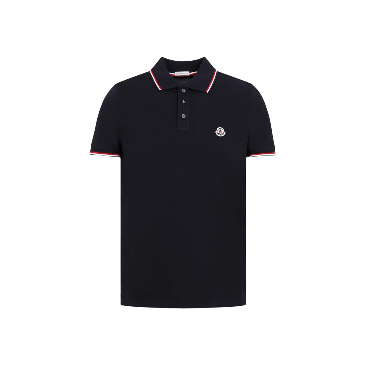 Tricolor Trimmed Polo Shirt Dark Blue