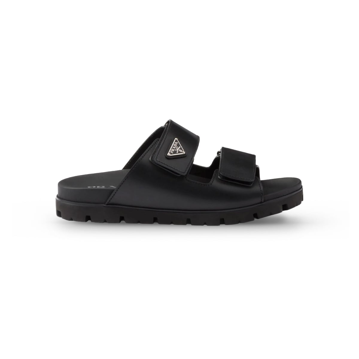 Leather Strap Sandals Black