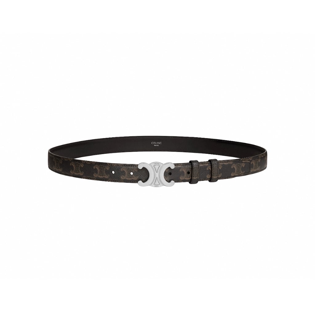 Medium 25mm Triomphe Belt Canvas Black SHW