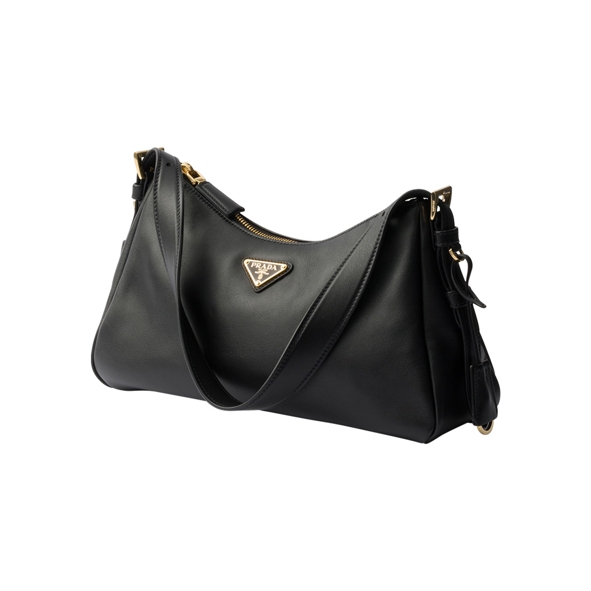Aimée Medium Leather Shoulder Bag Black