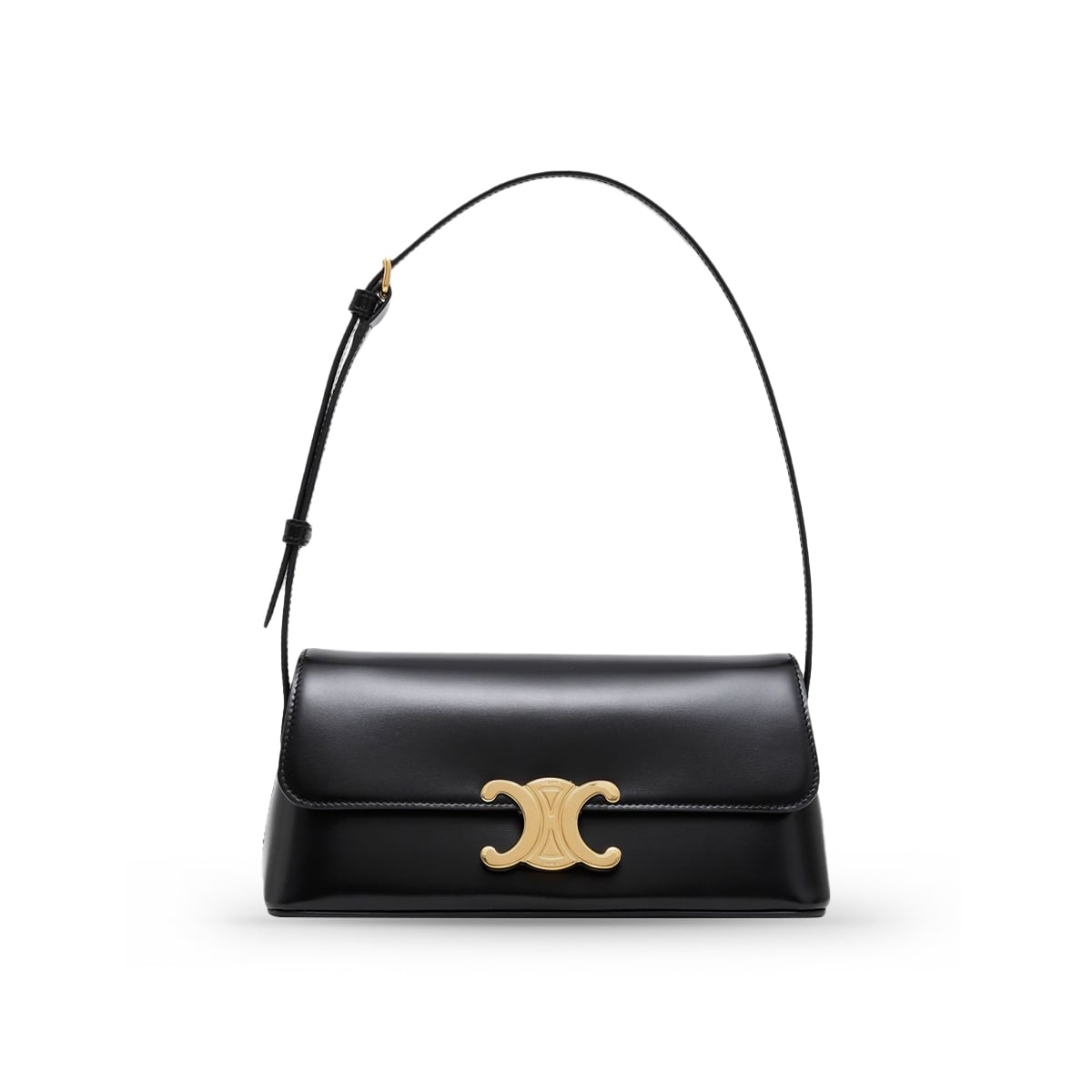 Diane Triomphe Shoulder Bag Calfskin Leather Black