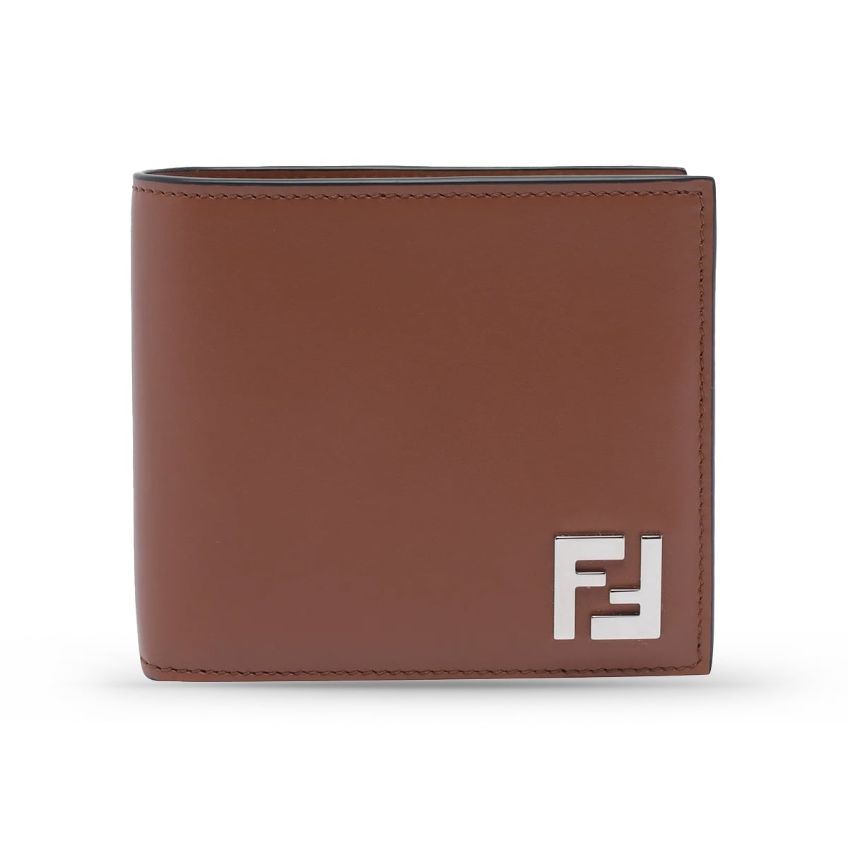 FF Squared Bi-Fold Wallet Leather Brown