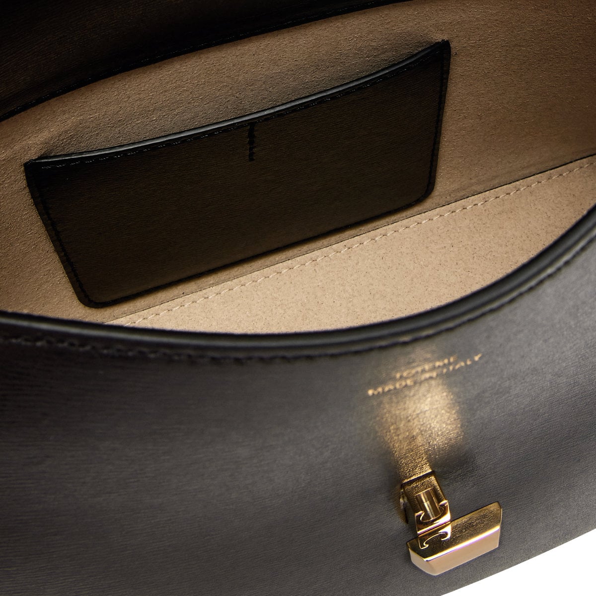 T-Lock Leather Clutch Bag Black GHW