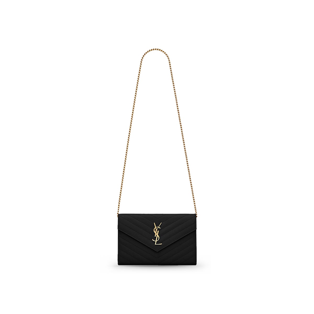 Classic Chain Wallet Grain Leather Black GHW
