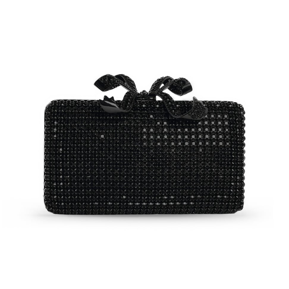 Crystal Box Clutch Black