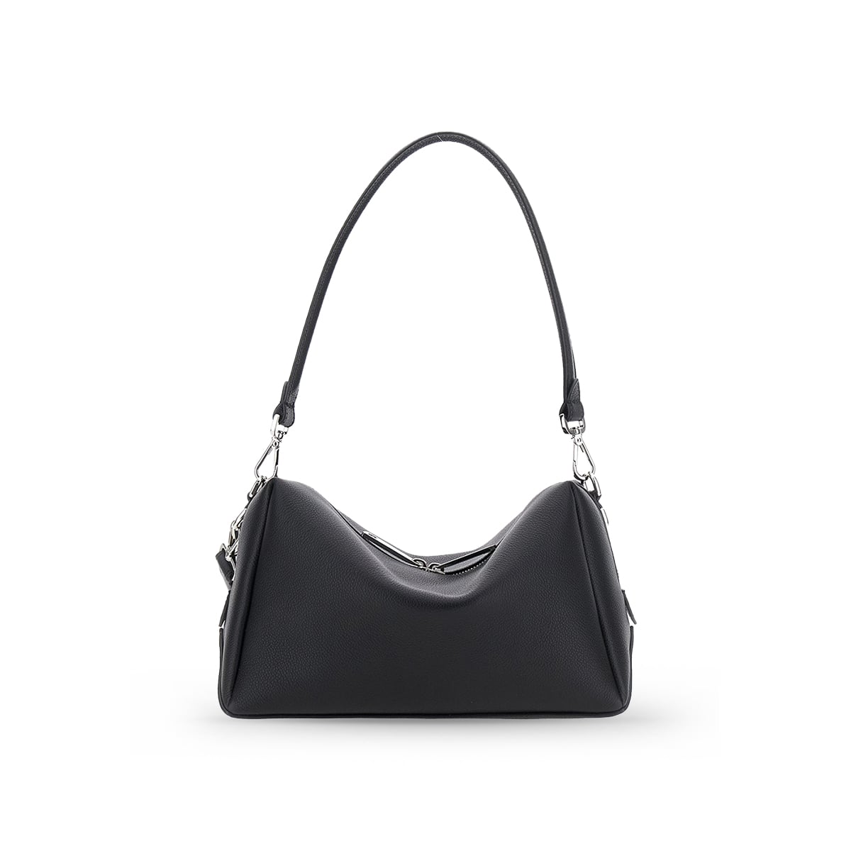 Lui Medium Leather Shoulder Bag Black