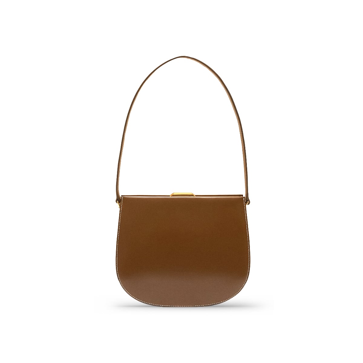 Lune Forme Shoulder Bag Cognac Brown-Atelier de Lumen