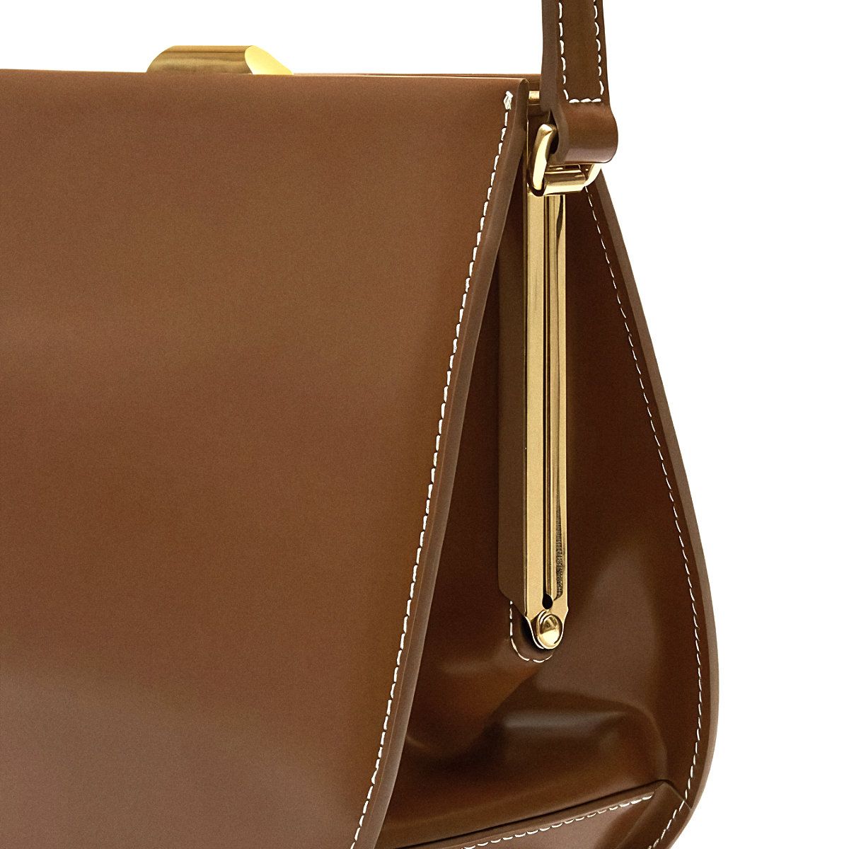 Lune Forme Shoulder Bag Cognac Brown