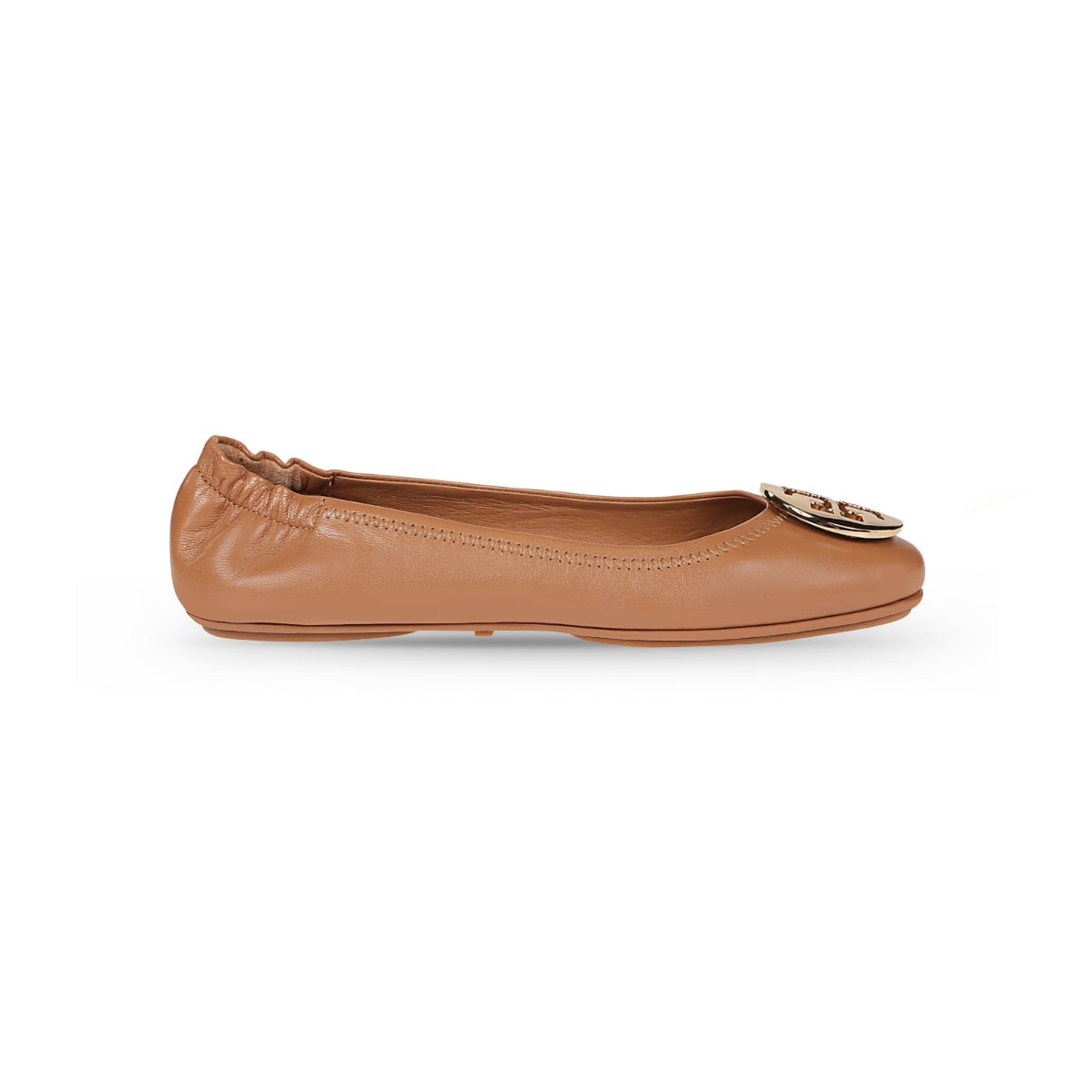 Minnie Leather Metal Logo Ballet Royal Tan GHW