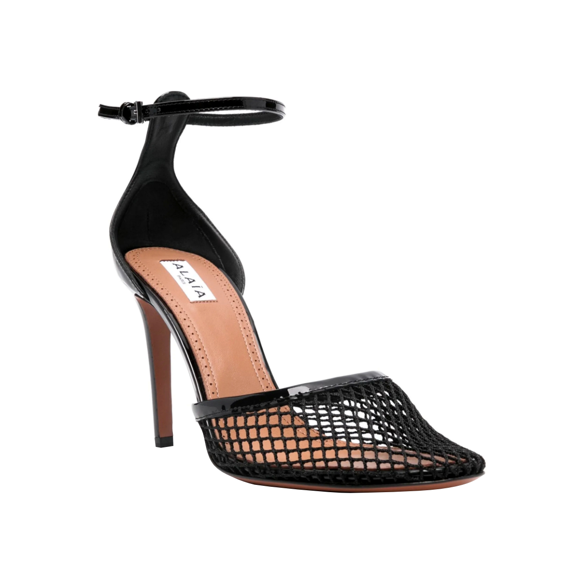 High Fishnet Pumps Black
