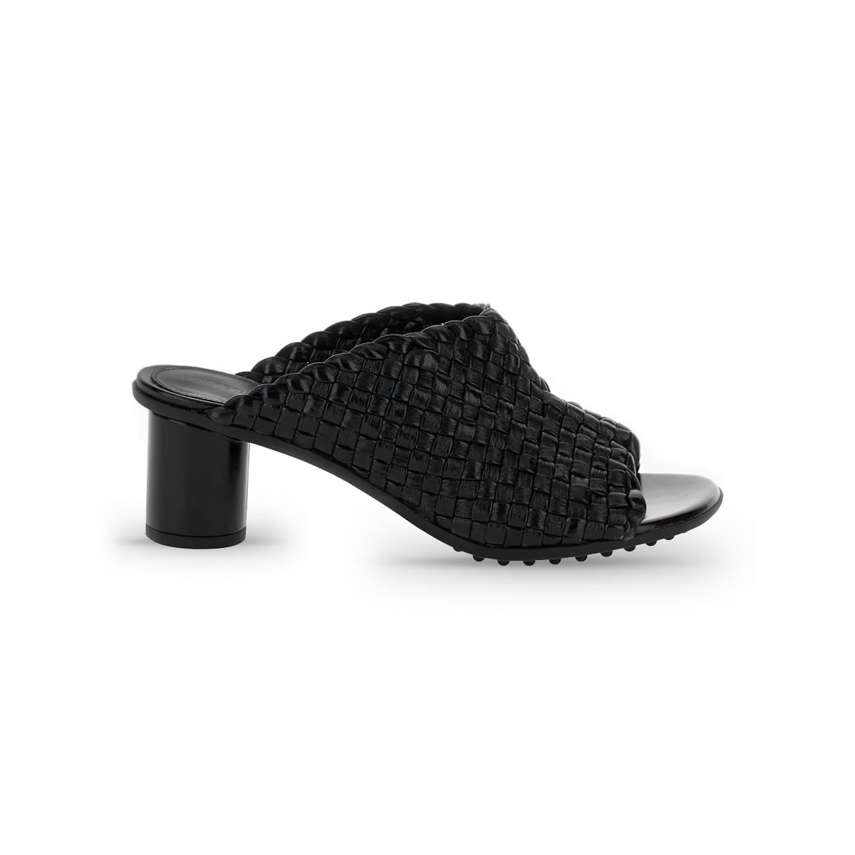 Bottega Veneta Atomic Intrecciato Heeled Mules Black Original 2026