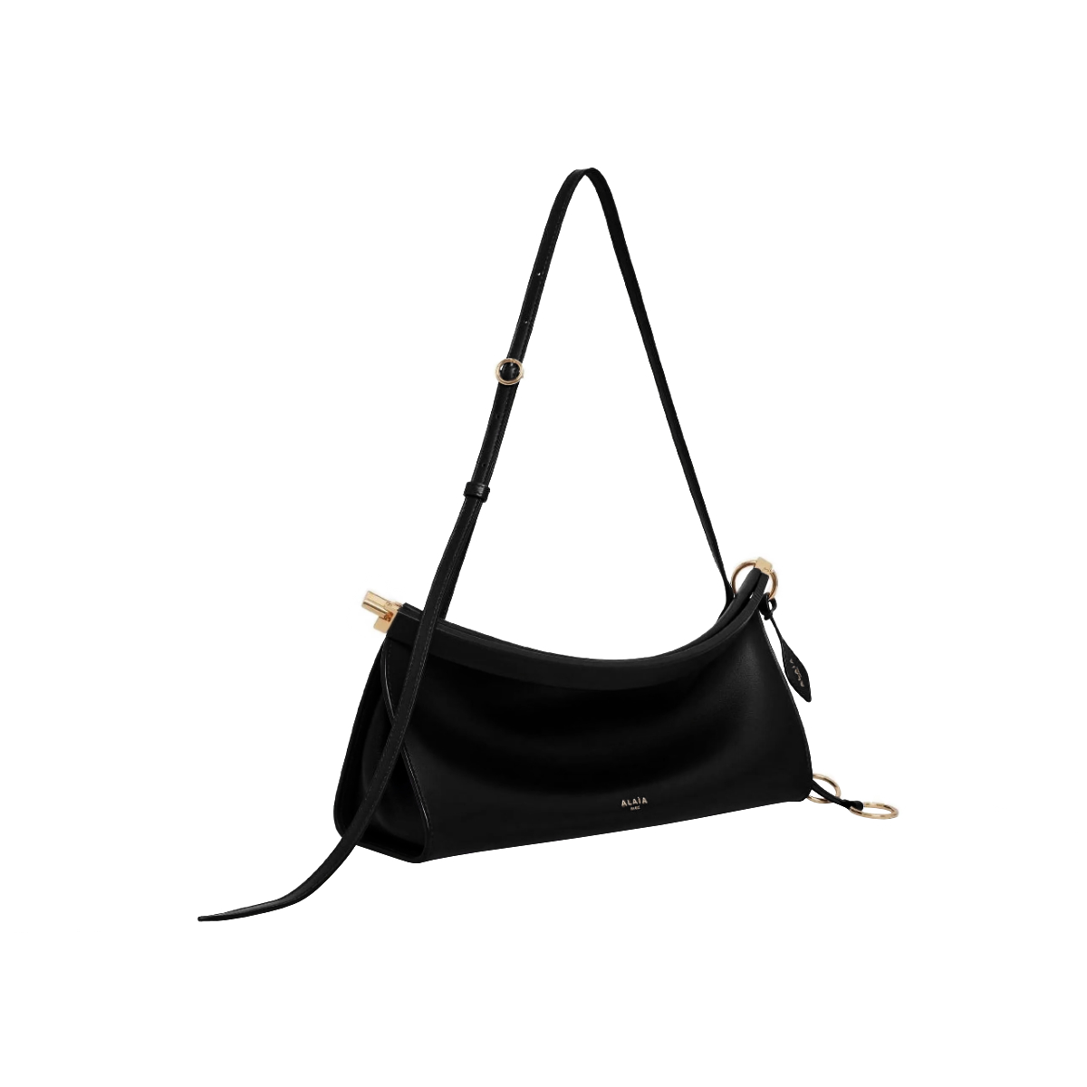 Le Click East West Medium Shoulder Bag Leather Black