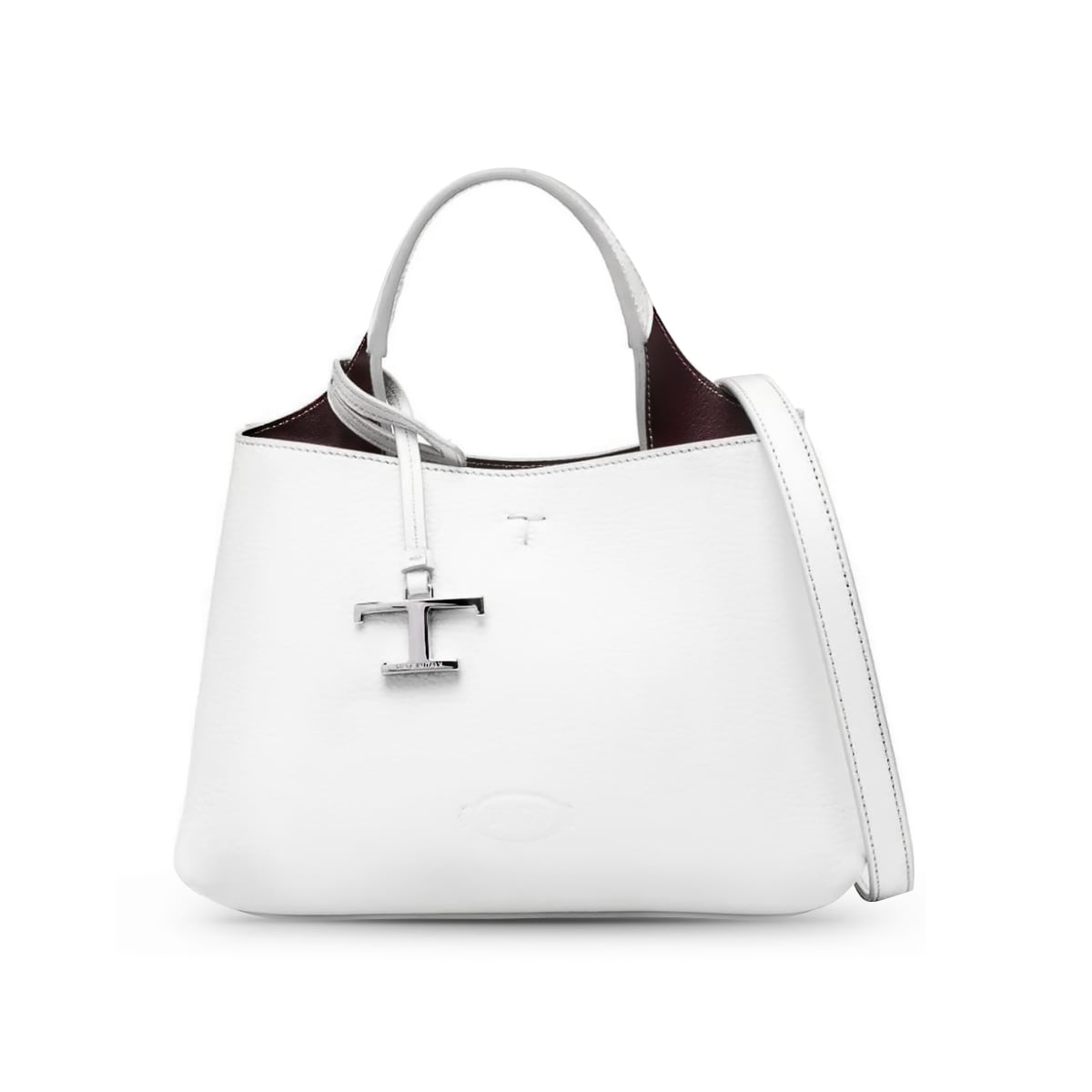 Tod's Mini T Timeless Pendant Bag Leather Black Original Terbaik
