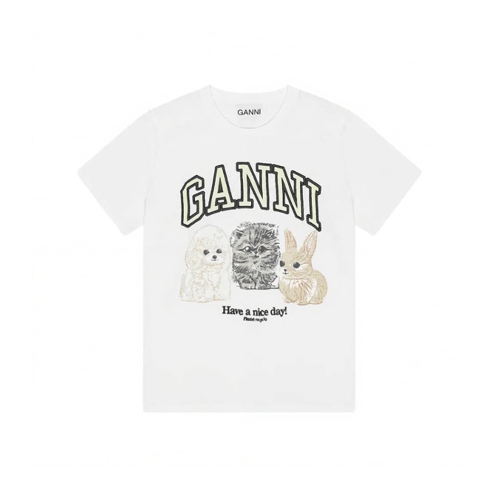 Animal Print T-shirt Bright White