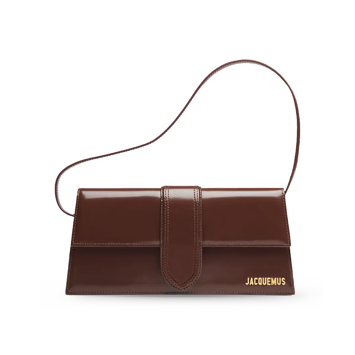 The Long Bambino Calfskin Leather Shoulder Bag Brown GHW