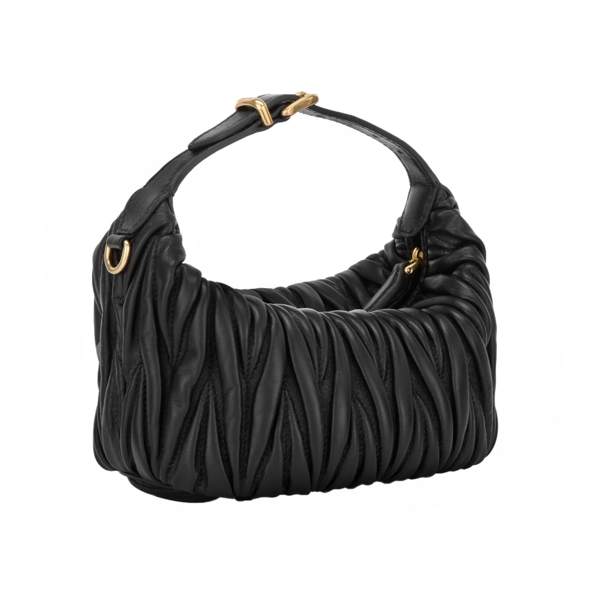 Matelassé Nappa Leather Pouch Black