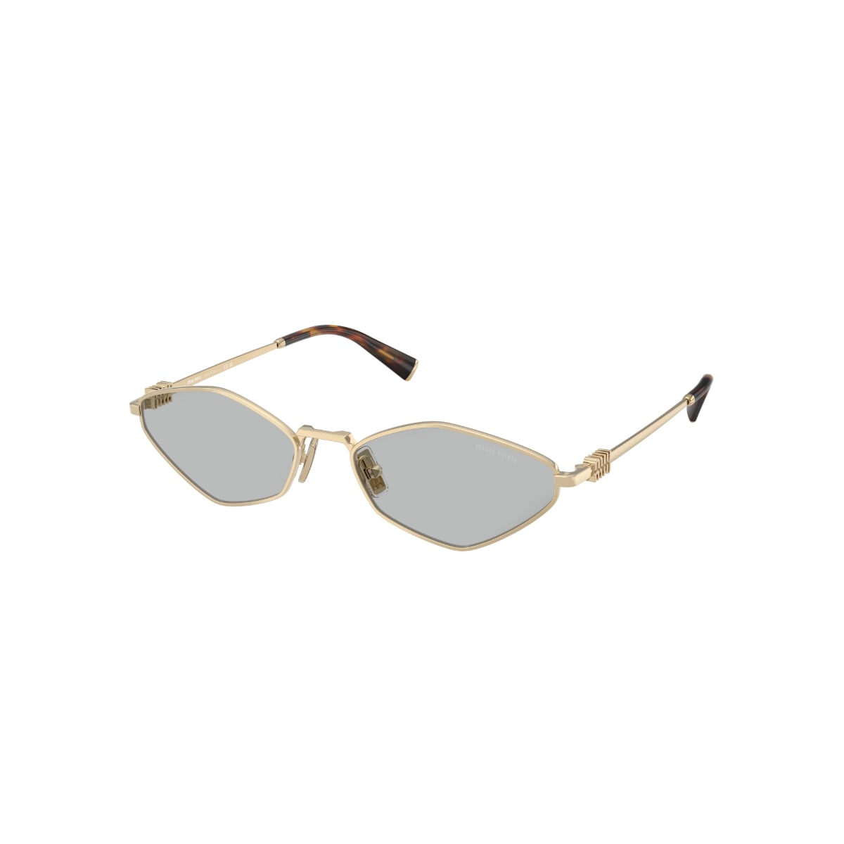 MU 56ZS Irregular Pale Gold Sunglasses Light Grey Lens