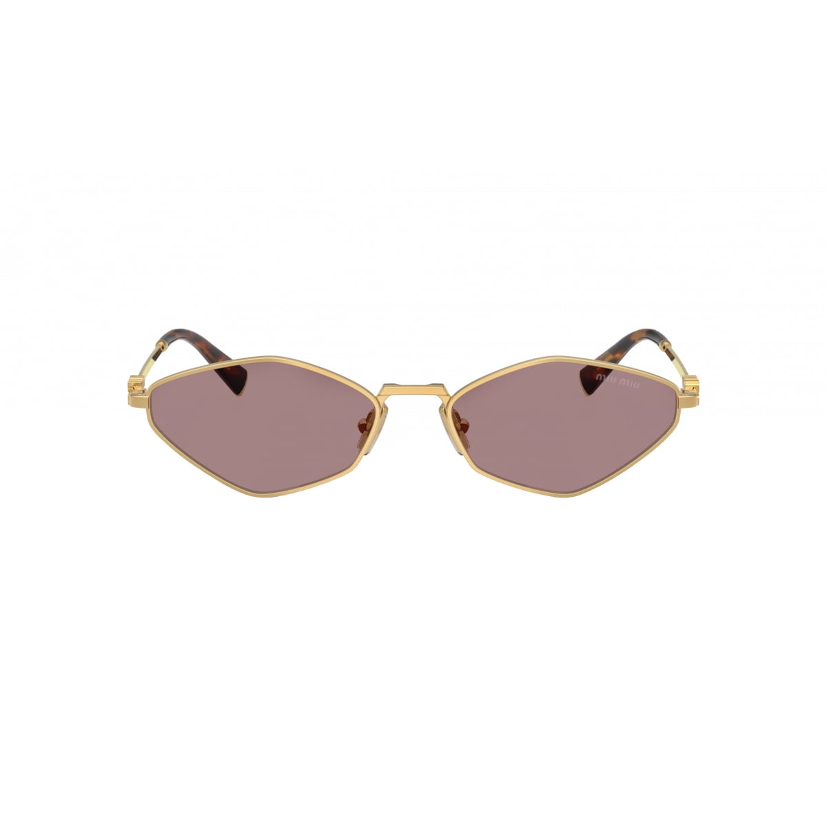 MU 56ZS Irregular Gold Sunglasses Light Purple Brown Lens-Miu Miu