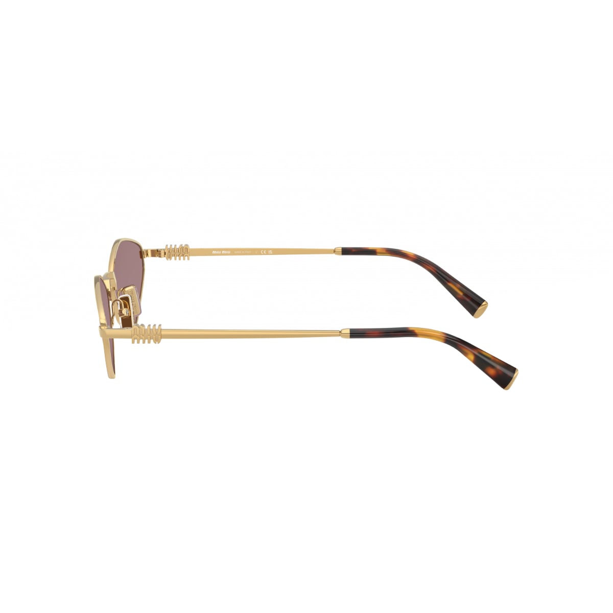 MU 56ZS Irregular Gold Sunglasses Light Purple Brown Lens