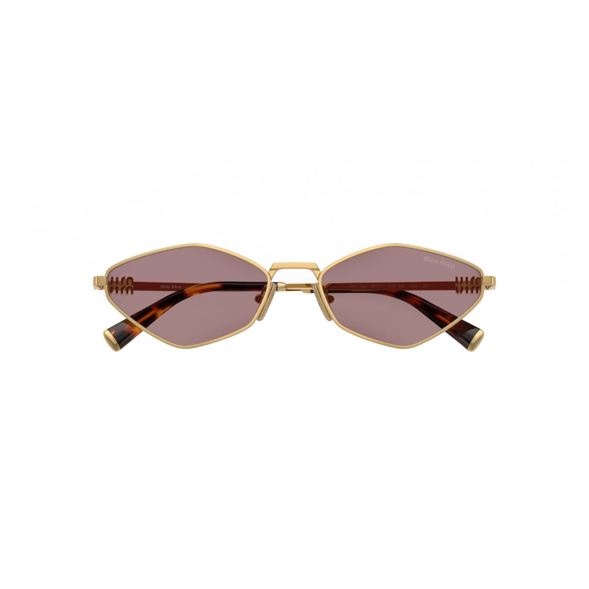MU 56ZS Irregular Gold Sunglasses Light Purple Brown Lens