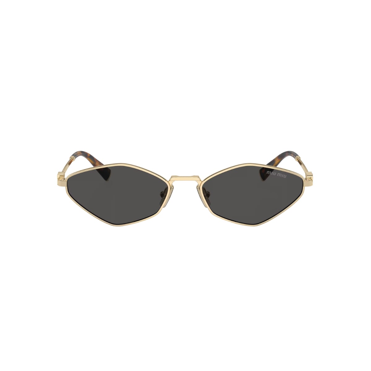 MU 54ZS Irregular Pale Gold Sunglasses Gray Lens