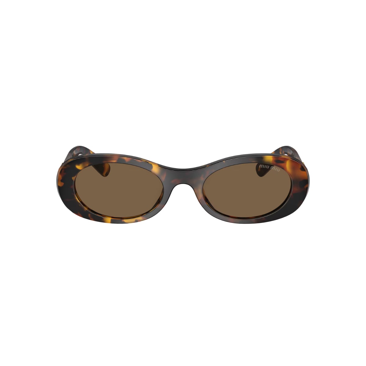 MU 06ZS Oval Havana Sunglasses Dark Brown Lens