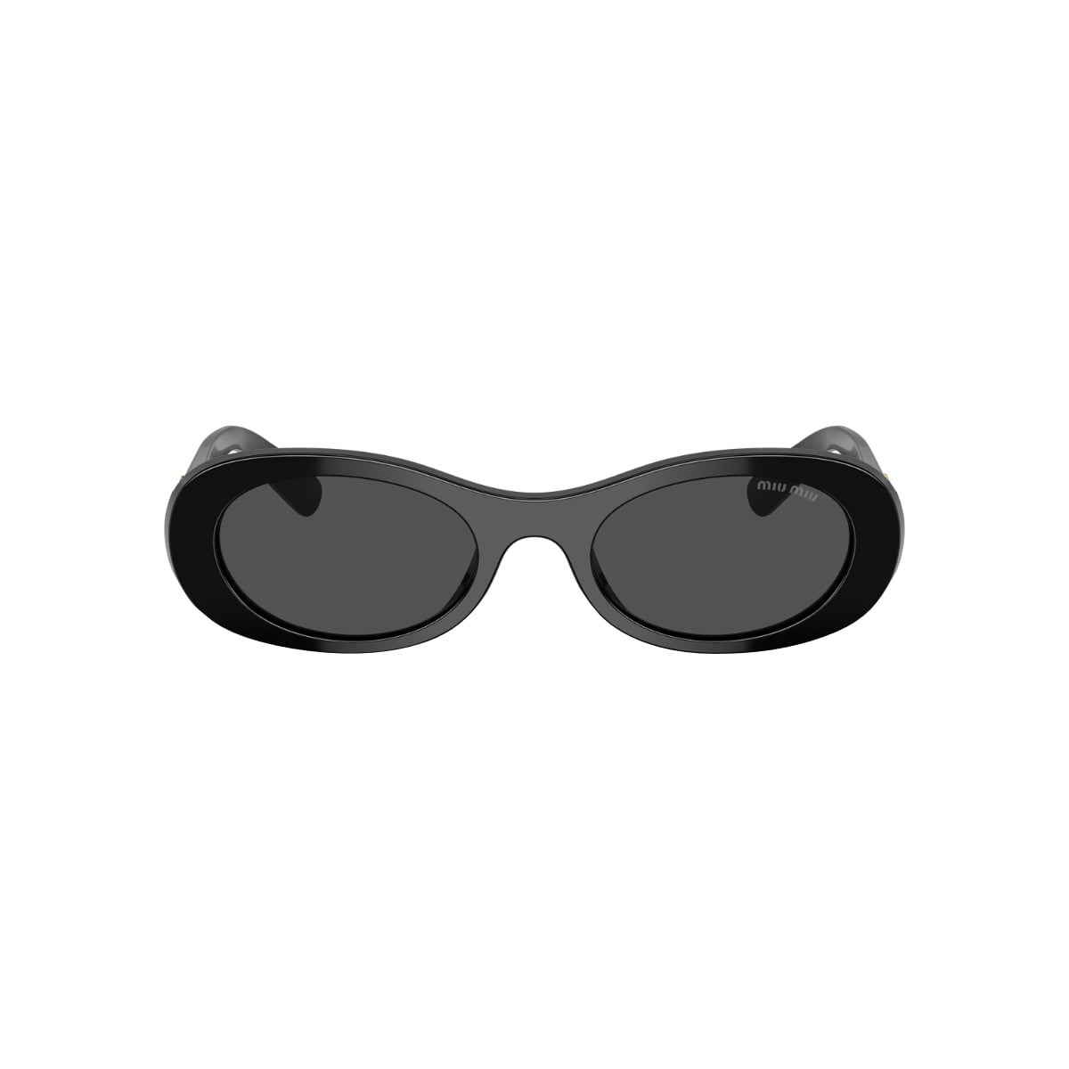 MU 06ZS Oval Black Sunglasses Dark Gray Lens
