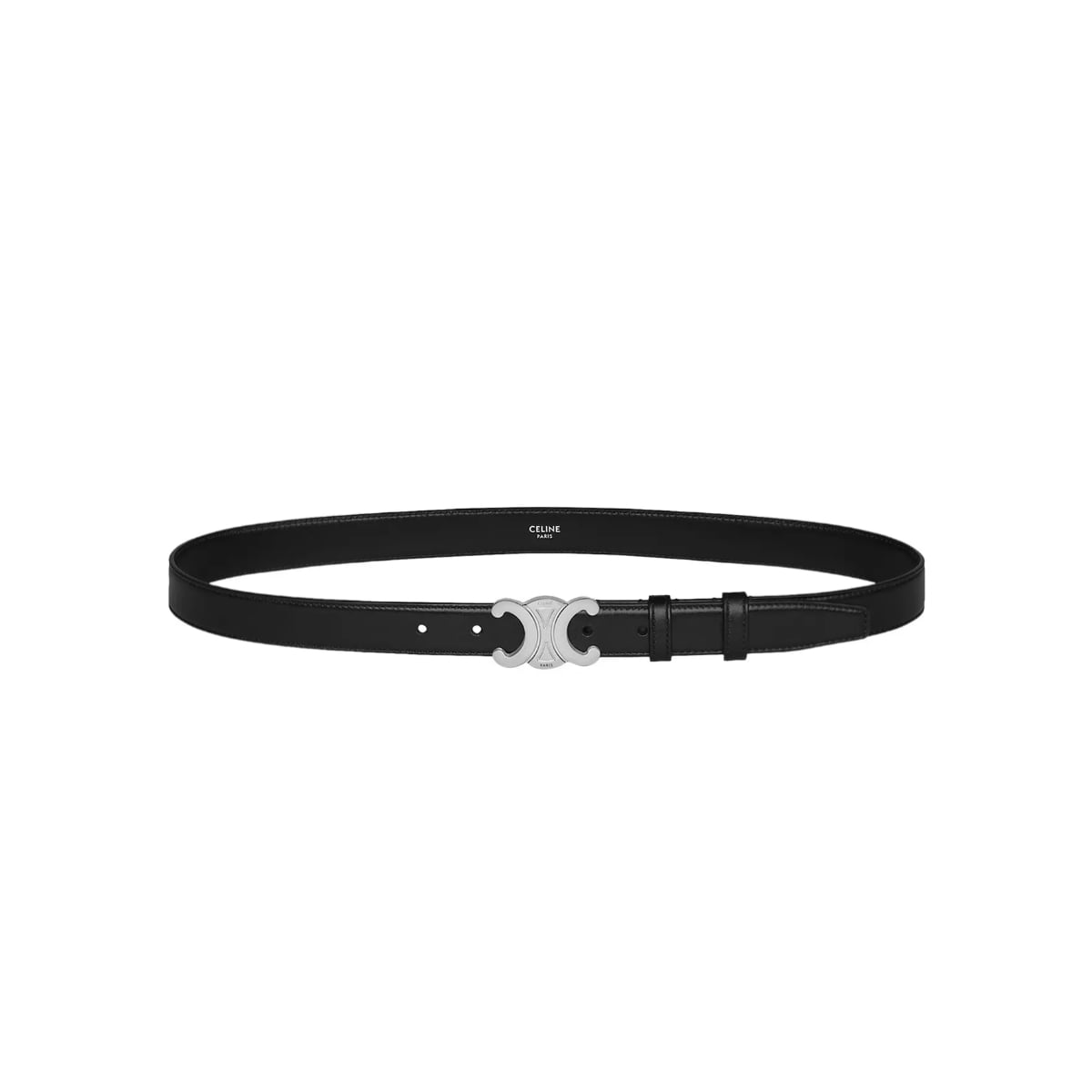 Medium 25mm Triomphe Belt Taurillon Leather Black SHW