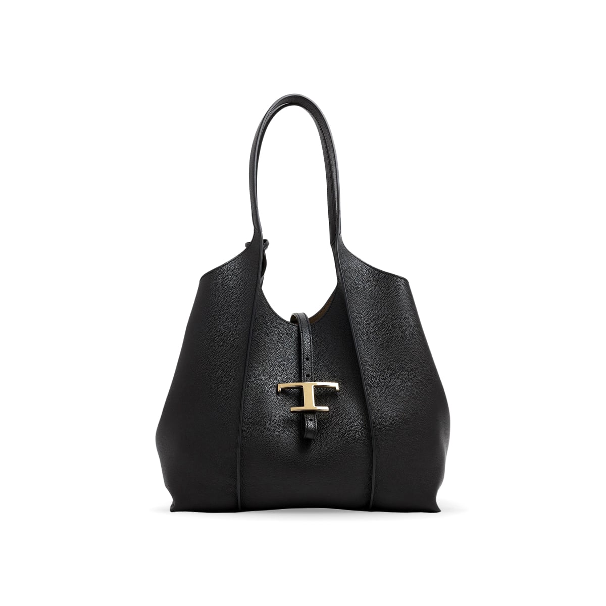 Small T Timeless Shopping Bag Leather Black