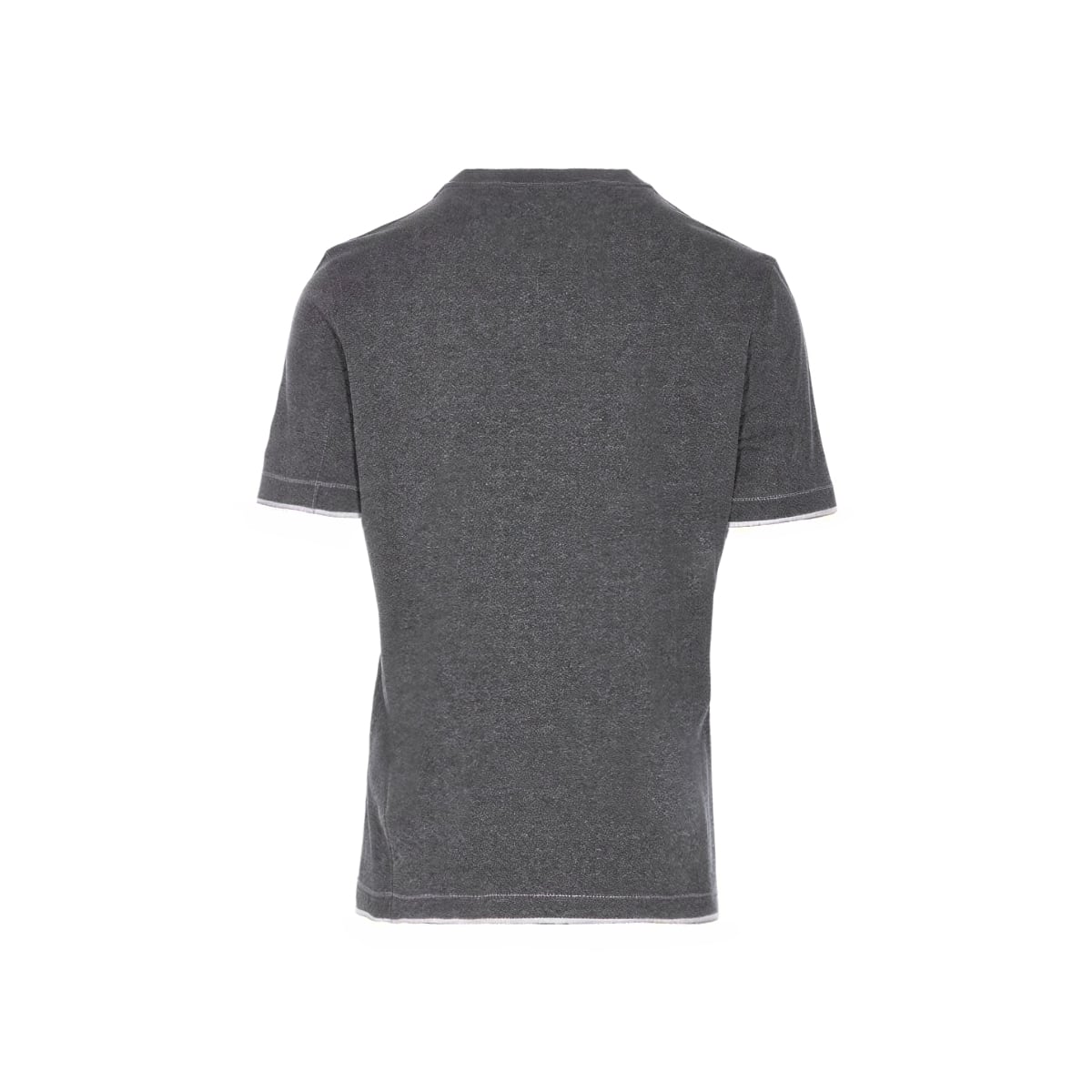 Brunello Cucinelli Cotton Jersey Crew Neck T-shirt Logo and Faux