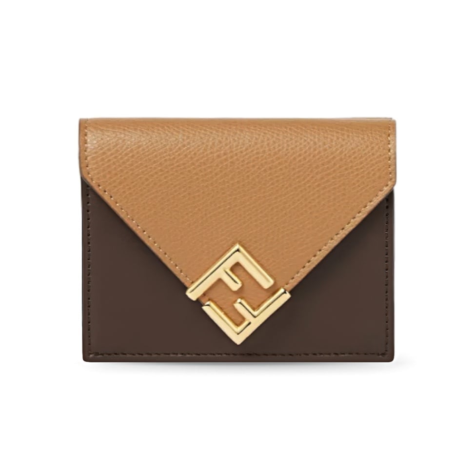 FF Diamonds Wallet Leather Beige/Brown