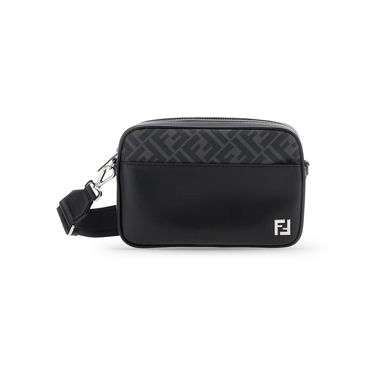 Squared FF Camera Case FF Jacquard Canvas and Leather Black