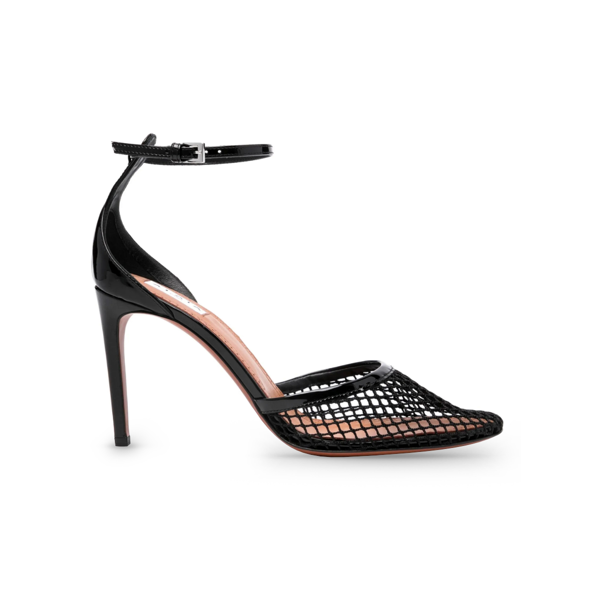 High Fishnet Pumps Black