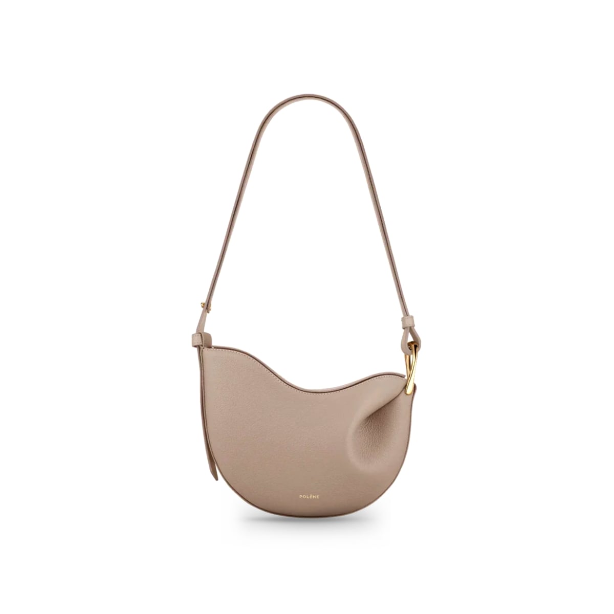 Polène Tonca Crossbody Bag Grain Smooth Leather Black Original