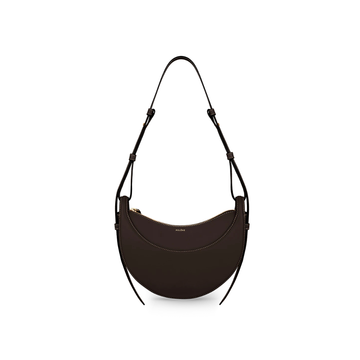Polène Numero Dix Crossbody Bag Smooth Leather Ebony Original 