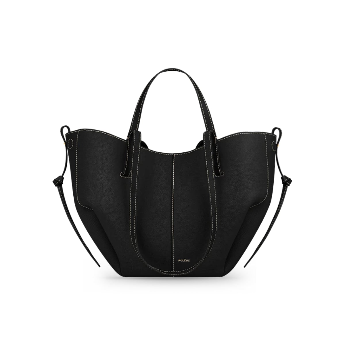 Polène Tonca Crossbody Bag Grain Smooth Leather Black Original