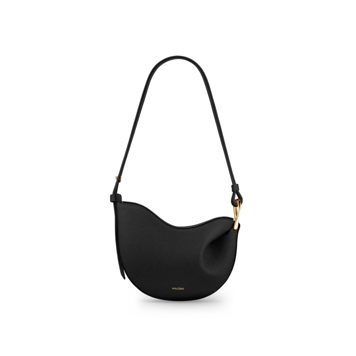 Polène Tonca Crossbody Bag Grain Smooth Leather Black Original