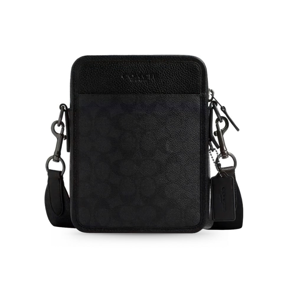 Sullivan Crossbody In Signature Canvas Gunmetal/Charcoal/Black