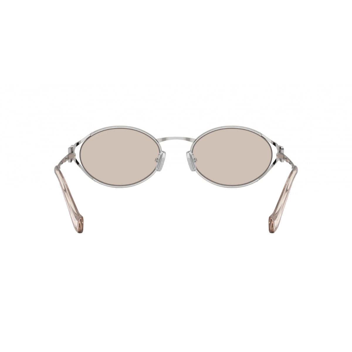 MU 52YS Oval Silver Sunglasses Pale Gold Lens