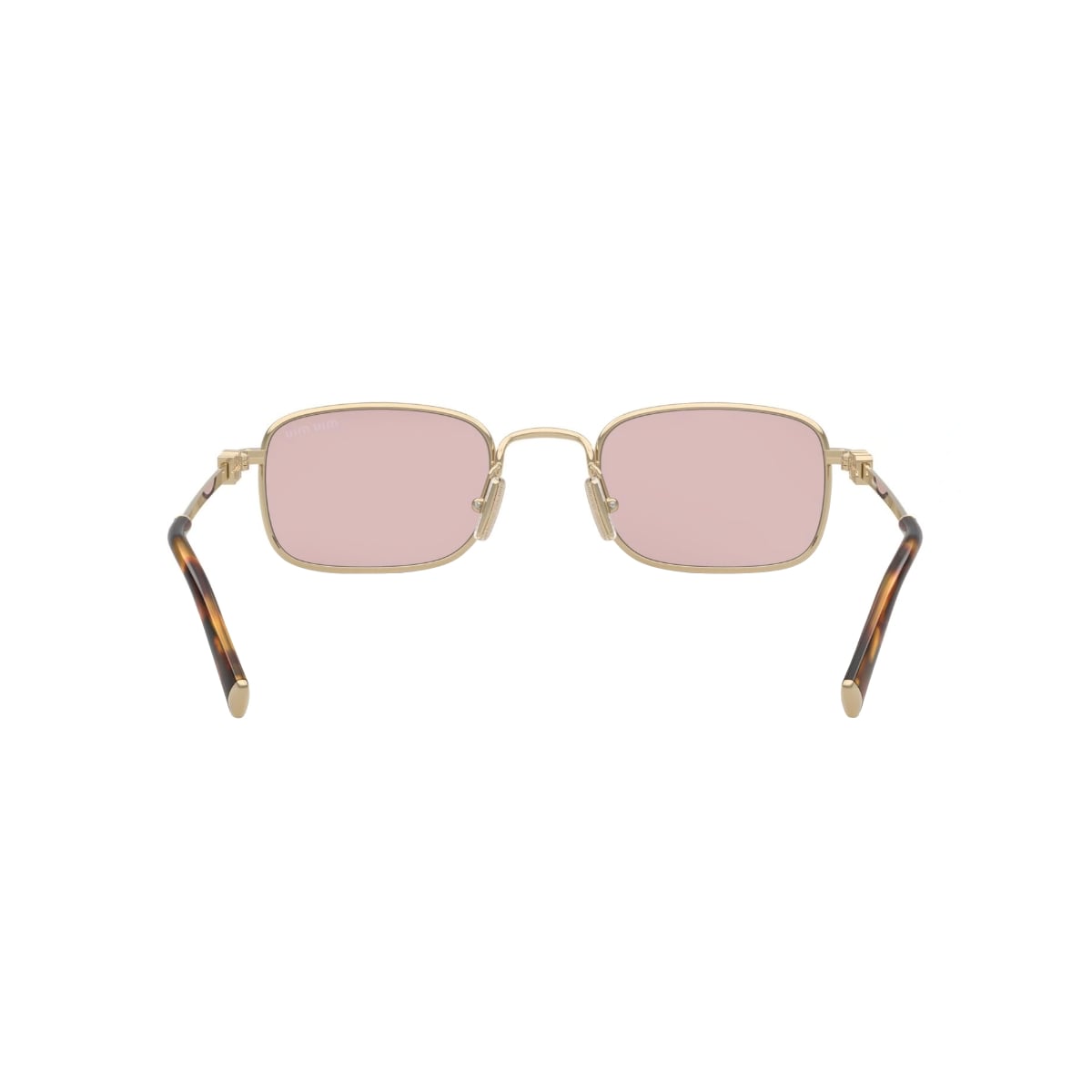 MU A53S Rectangle Pale Gold Sunglasses Pink Lens