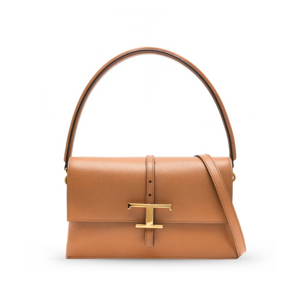 Mini T Timeless Flap Bag Leather Brown