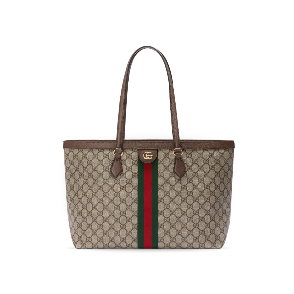 GG Ophidia Large Tote Bag Beige/Dark Brown GHW